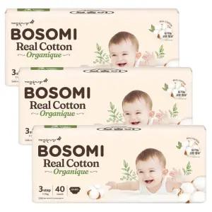 보솜이 리얼코튼 오가니크 중형 공용 40개입x3팩 기저귀