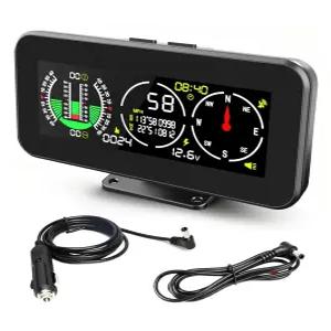 오프로드 SUV 차량용 M60 차량 경사계 나침반이 있는 MPH KMH GPS 속도계 좌표 표시가 다기능 디지털 HUD