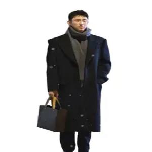 싱글 안감있는 핸드메이드롱코트 블랙 울100(1)