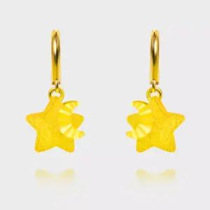 [베티블루] 999 24K 순금 컷팅 별달 7.5g 금 원터치 귀걸이