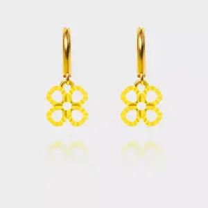 [베티블루] 999 24K 순금 컷팅 네잎클로버 11.25g 금 원터치 귀걸이