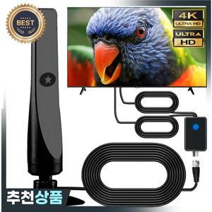 2025년형 스마트 TV용 디지털 안테나 50마일 이상 수신  실내/실외 사용 가능 4K 1080p HDTV 지원 두꺼운