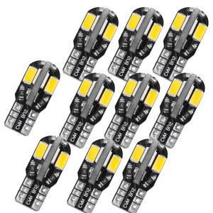 1-10개 T10 W5W LED 전구 캔버스 자동차 실내 돔 도어 글러브 박스 트렁크 번호판등 12V 8 SMD 400LM 6500K