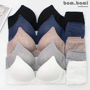 [봄보미] 멜란윙크 코튼 노와이어 브라팬티10종세트