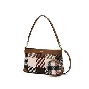 [닥스 여성]닥스 액세서리 여성 [스테디셀러] 브라운 체크 가죽 숄더백  (WCBA5E831W2)