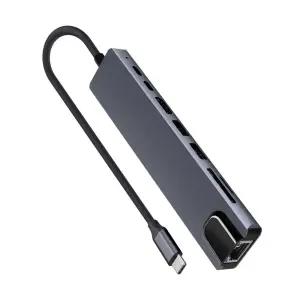 올인원 멀티허브 도킹스테이션 카드리더기 HDMI RJ45 유선랜포트 유선 LAN 마이크로리 메모리리 USB리 USB