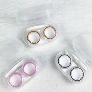 고품질 (컬러랜덤) 휴대용 소프트 렌즈 케이스 렌즈통 하드 소프트렌즈 렌즈통 렌즈빼는도구 WFHVYFL
