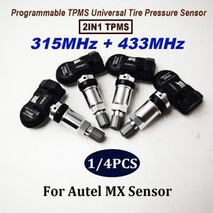 Autel MX 센서, 프로그래밍 가능한 범용 TPMS 타이어 수리 도구 스캐너, TS408, 433MHz + 315MHz, 2 in 1,