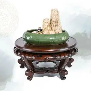 원목 받침대 도자기 원형 13cm 공예품 진열대