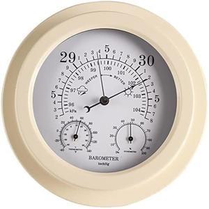 기압계 온도계 습도계, 전통 기압계 기상 관측소 8.8인치 벽걸이 아네로이드 기압계 104kPa, 실내, 실외, 등산용 3 in 1 온도 습도 및 기압계