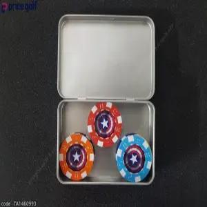 배팅용 카지노칩 볼마커 10가지 색상 실버틴케이스 세트