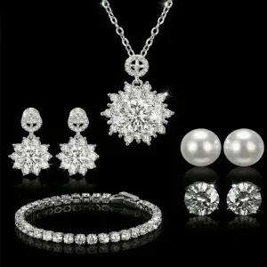 메르베 천연다이아 목걸이 귀걸이 세트 화이트 진주 팔찌 다이아몬드세트