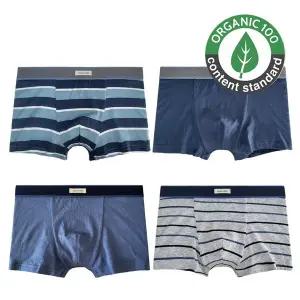 [코튼클럽] 국내생산 오가닉 주니어 남아 드로즈 4매 B세트 중학생 초등학생 팬티