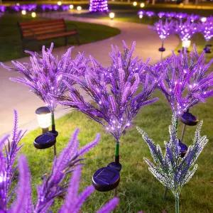태양광 정원등 태양열 조명 라벤더 꽃등 LED 조화 조경등 테라스 잔디 야외등 전구 마당