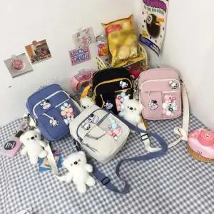 여자크로스백 캐주얼 여성크로스백 초코폼폼 학생보조가방