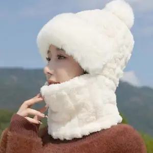 겨울 뽀글이 방울 넥워머 모자 1P 방한 털귀도리 야외 방울모자