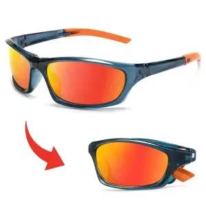 남성썬그라스 휴대용 접이식 스포츠 편광 미러 고글 선글라스 레드