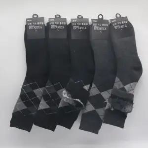 통파일양말 남자 아가일 통파일 기모양말 장목 5켤레