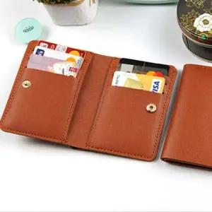 신분증지갑 미니반지갑 카드 6포켓 카드 홀더 브라운