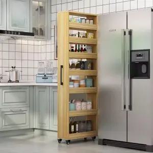 틈새 슬라이딩 수납장 그릇장 이동식 홈카페장 키큰장 빌트인 팬트리 냉장고옆 팬트리장
