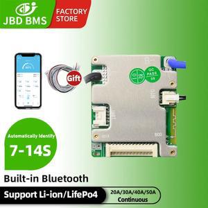 JBD 스마트 BMS 24V 36V 48V 20A 30A 40A 50A 7S 8S 9S 10S 11S 12S 13S 14S 내장 BT UART 이온 NMC LiFePo4 Bms 밸런스 보드