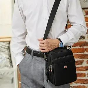 (색상 블랙)남성 넉넉한 수납 경량 멀티 크로스 생활방수 내마모 통기성 맨스백 가방