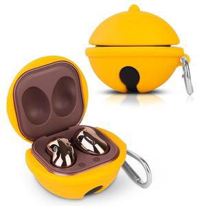 (1팩) 삼성 갤럭시 버즈2 프로(2022) / 프로(2021) 버즈 라이브(2020)용 키체인이 포함된 BGAANM 카툰 실리콘 케이스 커버