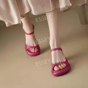 통굽슬리퍼샌들 가보시여름샌들 플립 샌들 쪼리