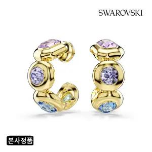 [스와로브스키/본사정품] Gema 골드 톤 후프 귀걸이 5737444