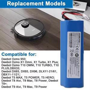 새로운 ECOVACS 배터리 S10-LI-144-5200 12800mAh 로봇 청소기 교체용 배터리 X1 T5 T8 T8AIVI MAX T9 1280