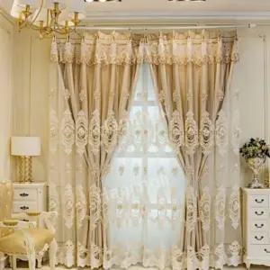거실 커튼 천 커텐 고급 럭셔리 침실 양각 암막 암막커튼 유럽 자수 인테리어 식당 침실용(1)
