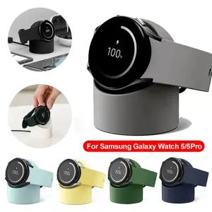 실리콘 충전기 크래들 독 무선 충전기 스탠드 거치대 삼성 갤럭시 워치 3 4 5 프로용 45mm 44mm 40mm 시계