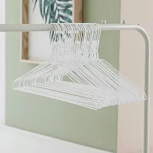 국산 세탁소 옷걸이 100개입 대용량 철사 와이어 셔츠 슬립 잠옷 바지걸이 화이트