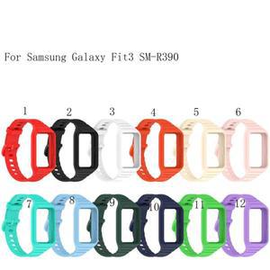 삼성 Galaxy Fit 3 SM-R390 용 실리콘 스트랩 케이스 전체 커버 팔찌가있는 고품질 시계 스포츠 팔찌 액세
