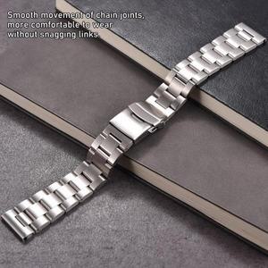 18mm 20mm 22mm 메탈 시계줄 삼중 링크 스틸 브레이슬릿 퀵 릴리즈 스트레이트 핏 스테인리스 스틸 시계줄
