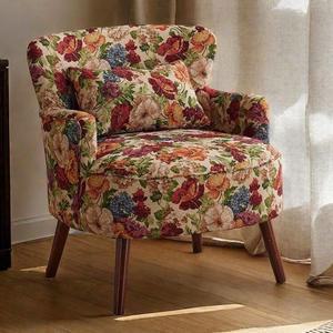 엔틱 윙체어 북유럽 1인 단의자 싱글 1. 화이트 이탈리아엔틱 럭셔리 발코니 패브릭 가죽