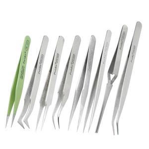 Pro'sKit-스테인레스 스틸 팁 곡선 절연 정전기 방지 자석 핀셋 납땜 스테이션 수공구