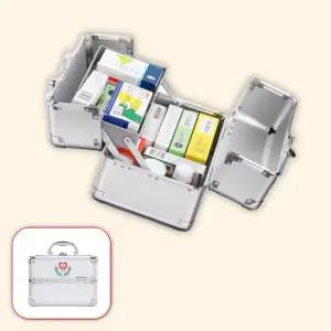 펼쳐지는 알미늄 구급함 튼튼한 응급약통 소 24 17.5 17.5cm