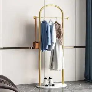 라운드 행거 인테리어 45cm 진열대 대리석 선반 코너형 골드+화이트 옷가게 소형 대리석