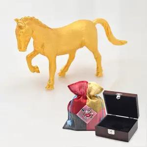 순금 황금 조형물 37.5g 24K [순금 말] 선물 기념품 고급원목케이스증정