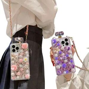 유니커블 갤럭시 S23 22 21 노트20 향수 로즈 큐빅 체인 케이스