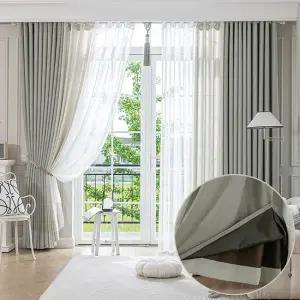 어반 더블레이어 방한 암막커튼+내추럴코디+화이트코디+커튼봉(특대형)