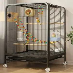 새장 대형 앵무새 반려새 패키지 투명 케이지 이동식 사각 철망