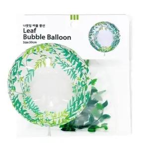 WL PC) 50cm 나뭇잎 버블풍선 행사풍선 파티풍선 풍선세트 생일장식풍선 장식용풍선