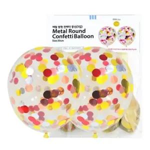 WL PC) 30cm 메탈원형 컨페티풍선 5입) 행사풍선 파티풍선 풍선세트 생일장식풍선