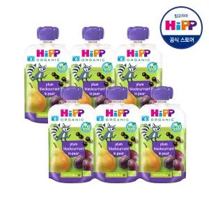 HiPP 힙 퓨레 플럼 블랙커런트 인 페어 자두 배 과일 아기 이유식 100g X 6개