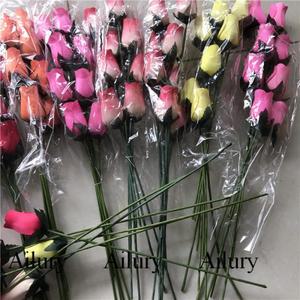 나무 칩 장미 꽃 막대, 크리스마스 공예, 웨딩 부케, 발렌타인 데이 선물, 창 장식, 160 개