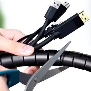 전선 정리 헬리컬 밴드 선정리 케이블 컴퓨터선 용품 전기 충전기 홀더 책상 밴드 보호 튜브