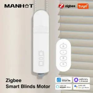 커튼레일 Tuya Zigbee 스마트 전동 롤러 블라인드쉐이드 드 태양 전지 패널 모터 라이프 음성 제어 Alexa G