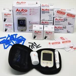 오토첵 당뇨측정기+시험지210매+침210+솜200 개인용 공복 식후 혈당수치 검사지